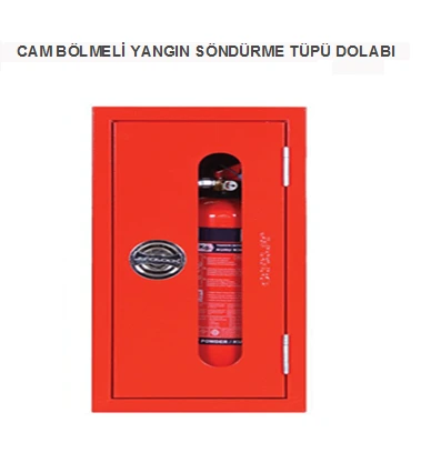 Cam Bölmeli Yangın Söndürme Tüpü Dolabı