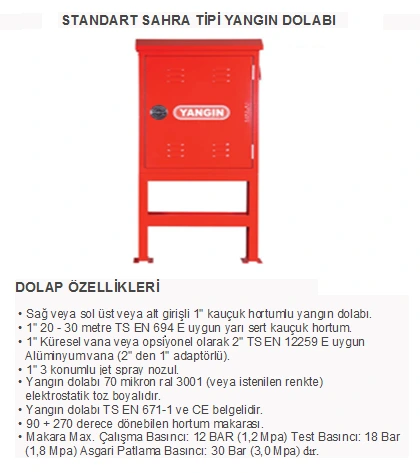 Standart Sahra Tipi Yangın Dolabı