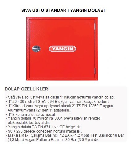 Sıva Üstü Standart Yangın Dolabı